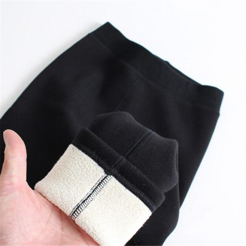 Leggings d'hiver épais pour filles, doublés en laine