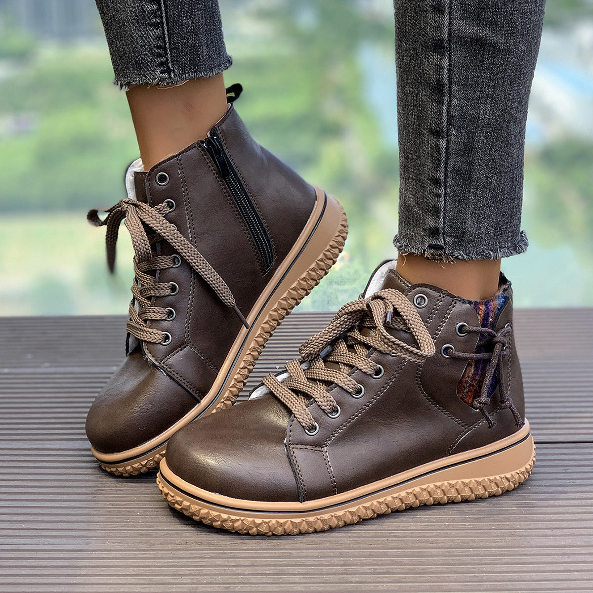 Bottes Martin FitiqueFit plates à talon pour femme