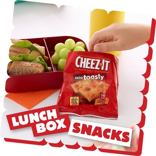 Crackers au fromage Cheez-It, crackers cuits au four, snacks pour le bureau et les enfants, extra grillés, boîte de 340g (12 paquets)