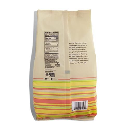 Whole Foods Market, Croustilles de maïs blanches biologiques style restaurant sans sel, 396 g