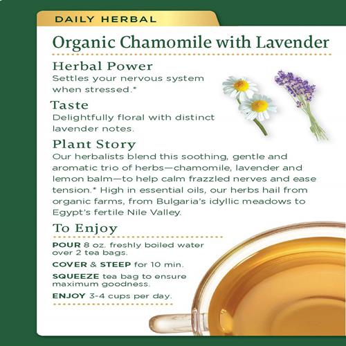 Tisane Camomille et Lavande Bio Traditional Medicinals (Lot de 1), Calme le Système Nerveux, 16 Sachets de Thé