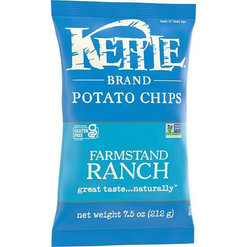 Croustilles cuites à la marmite, saveur Ranch de ferme, marque Kettle, 212 g