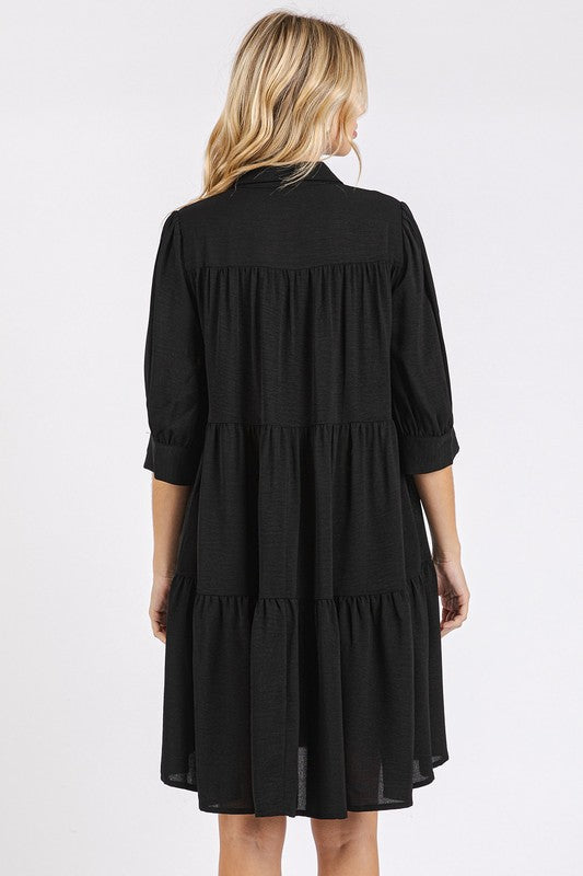 Robe Chemise Étégée à Col et Boutons Pour Femmes – Classique, Élégante, Fluide, Chic et Polyvalente Pour Toutes Les Occasions