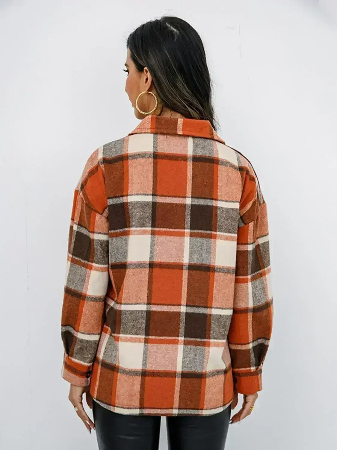 Veste boutonnée couleur citrouille