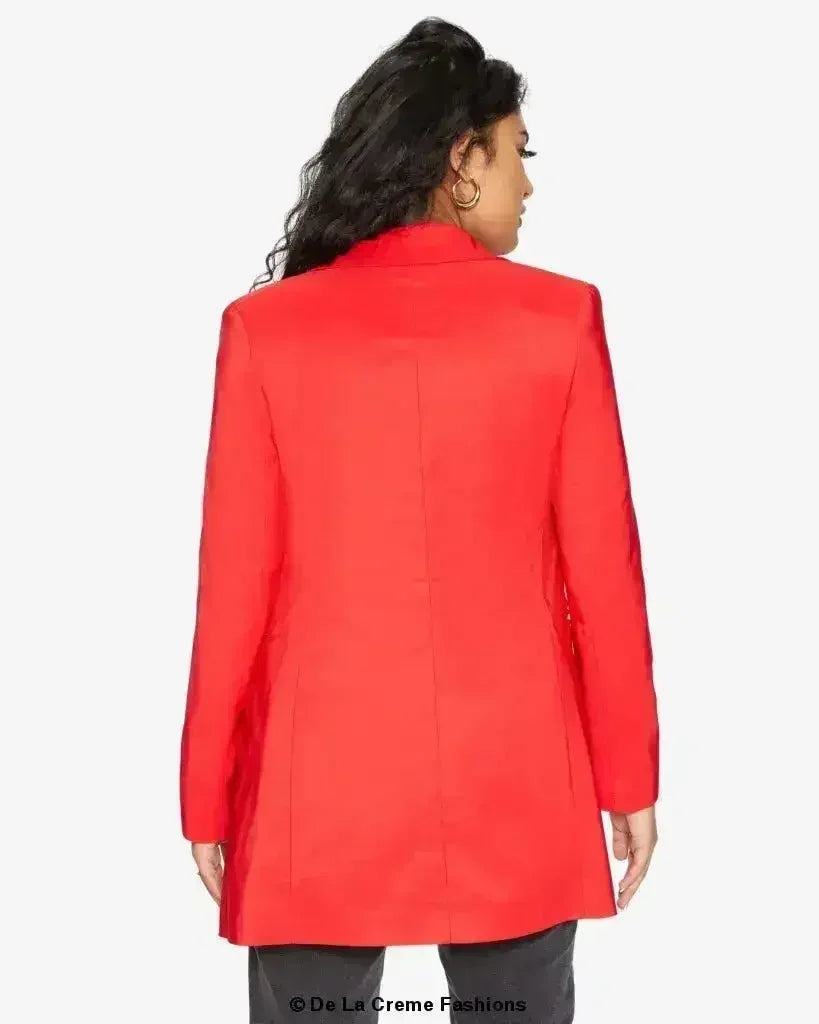 Blazer long femme De La Crème col tailleur habillé