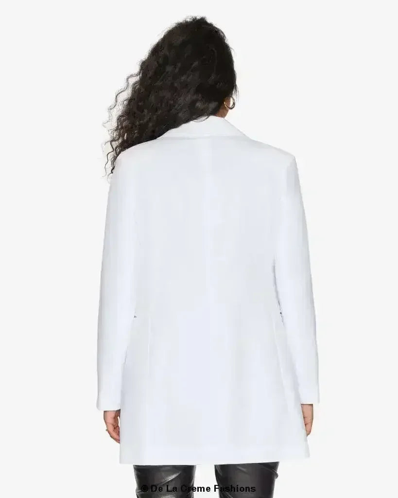 Blazer long femme De La Crème col tailleur habillé