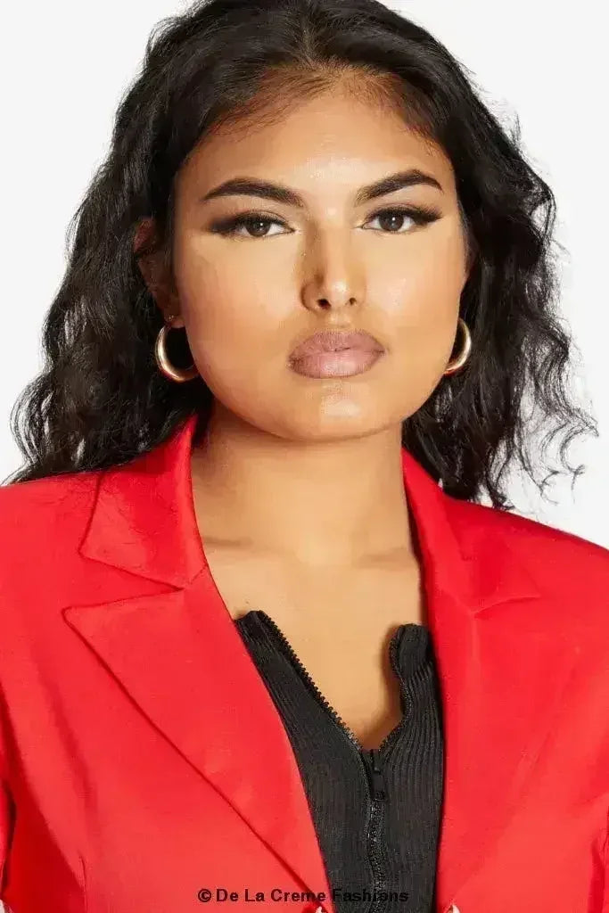 Blazer long femme De La Crème col tailleur habillé