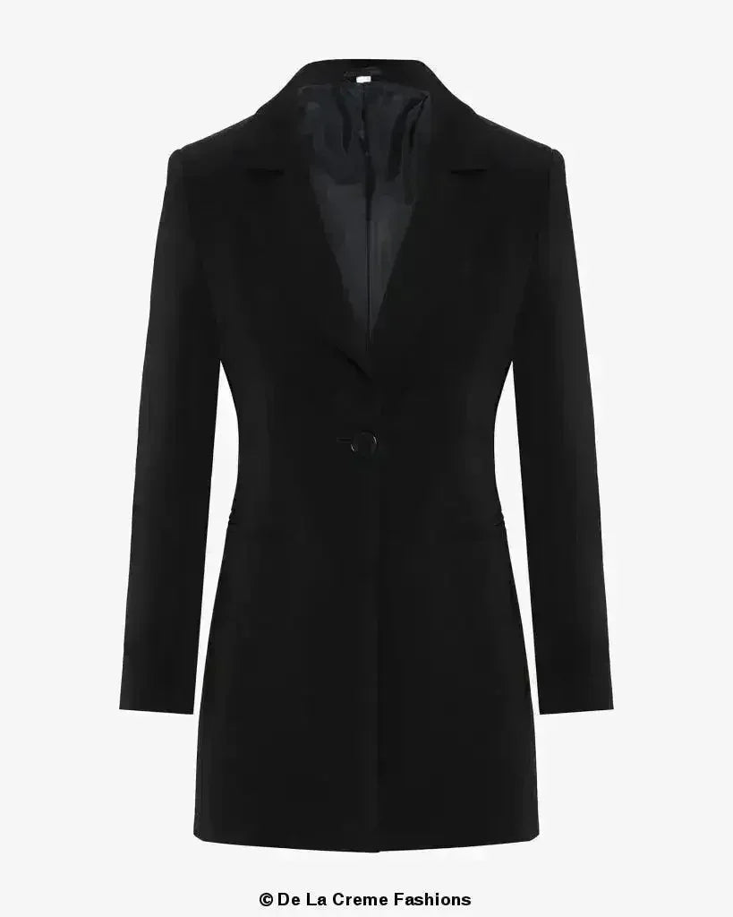 Blazer long femme De La Crème col tailleur habillé