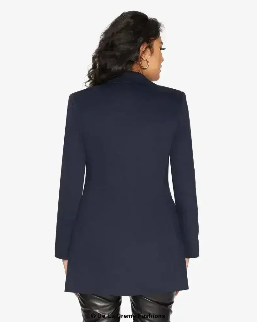 Blazer long femme De La Crème col tailleur habillé