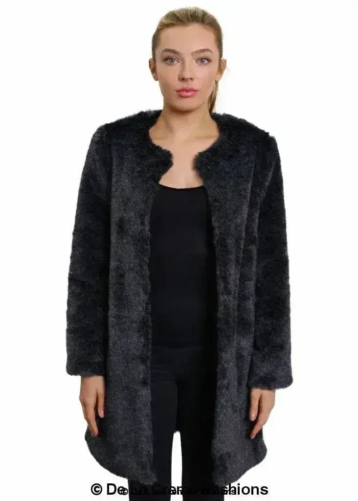 Manteau classique en fausse fourrure De La Creme pour femme