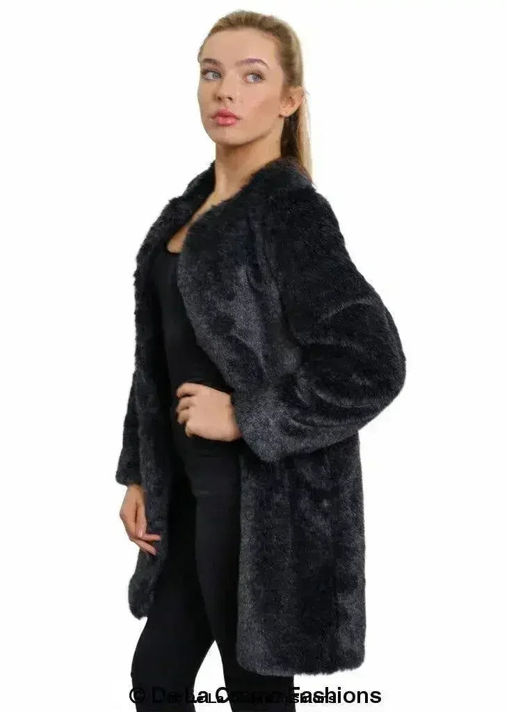 Manteau classique en fausse fourrure De La Creme pour femme