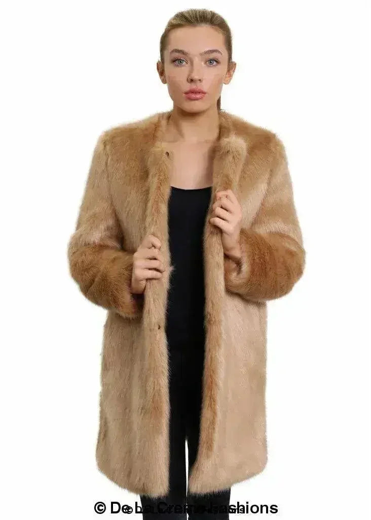 Manteau classique en fausse fourrure De La Creme pour femme