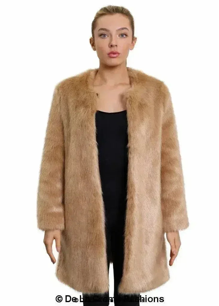 Manteau classique en fausse fourrure De La Creme pour femme