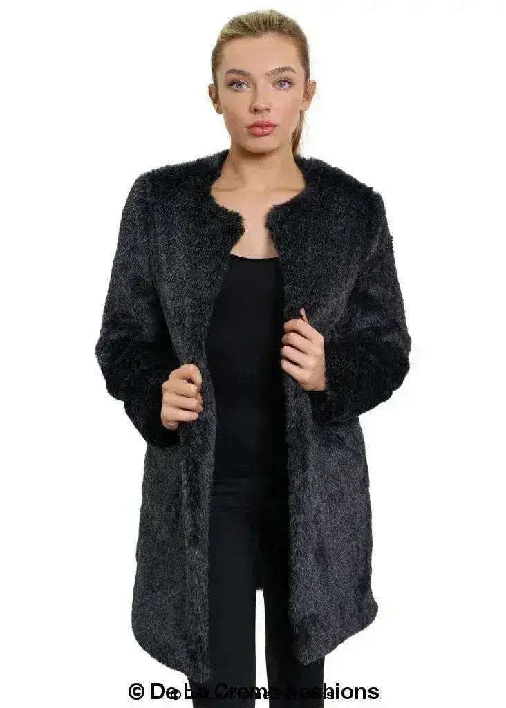 Manteau classique en fausse fourrure De La Creme pour femme