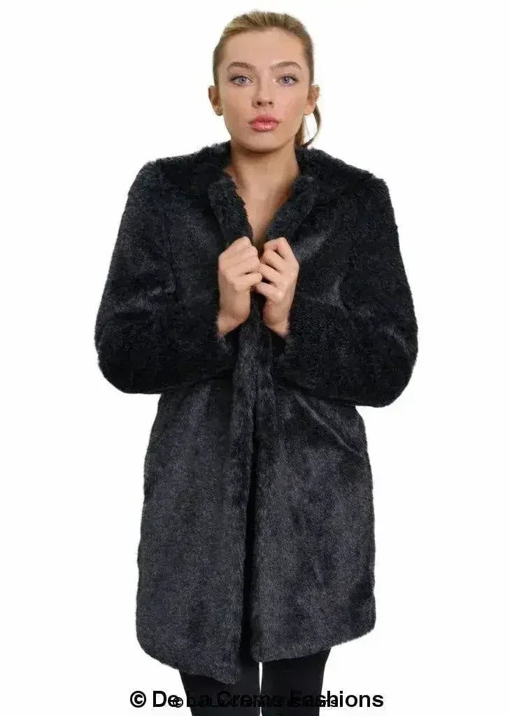 Manteau classique en fausse fourrure De La Creme pour femme