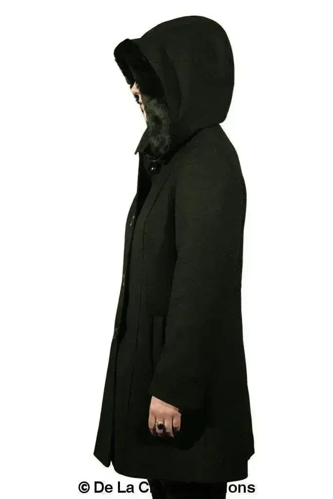 De La Creme - Manteau à capuche avec bordure en fausse fourrure pour femme