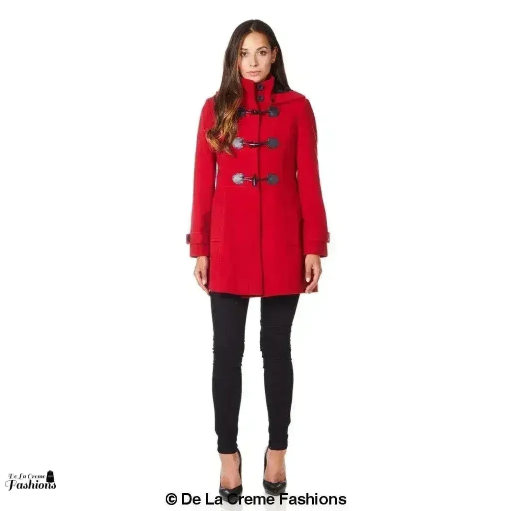 Manteau ajusté à capuche avec brandebourgs
