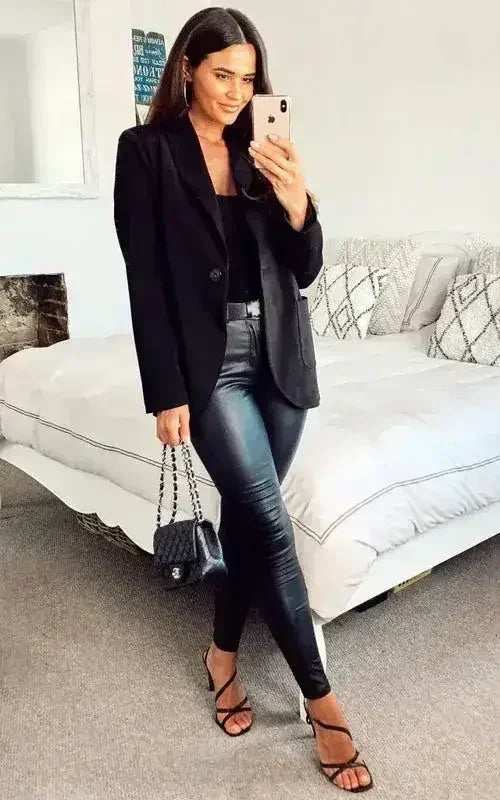 De La Crème - Blazer ajusté pour femme avec poches plaquées