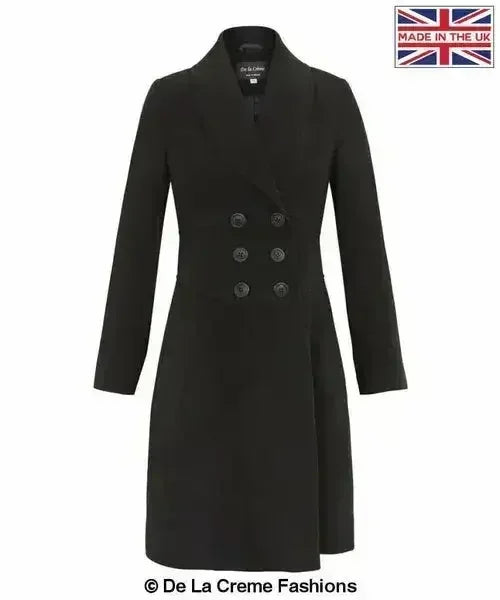 De La Crème - Manteau croisé femme coupe slim à col roulé