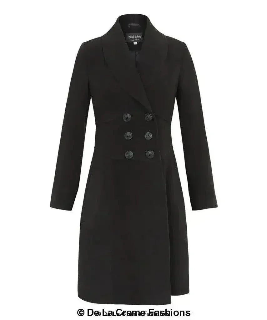 De La Crème - Manteau croisé femme coupe slim à col roulé