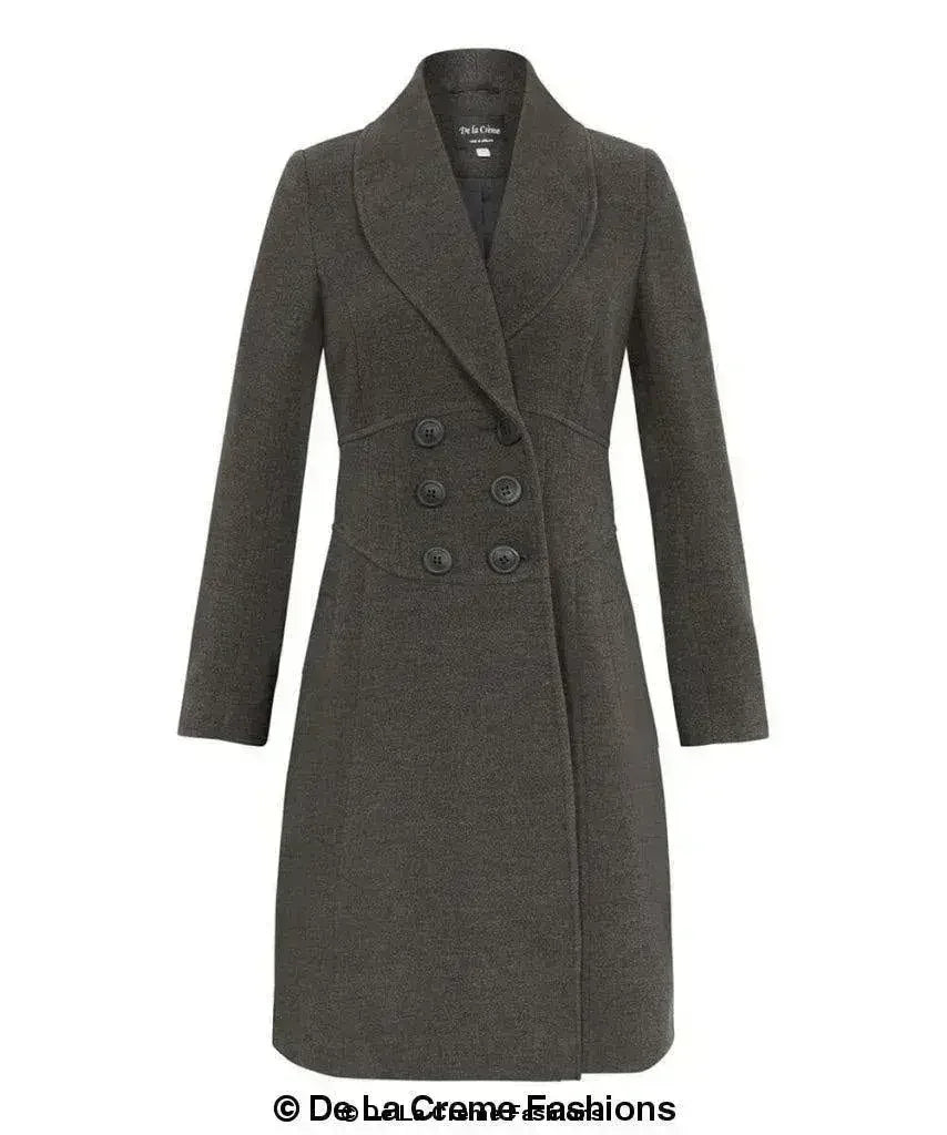 De La Crème - Manteau croisé femme coupe slim à col roulé