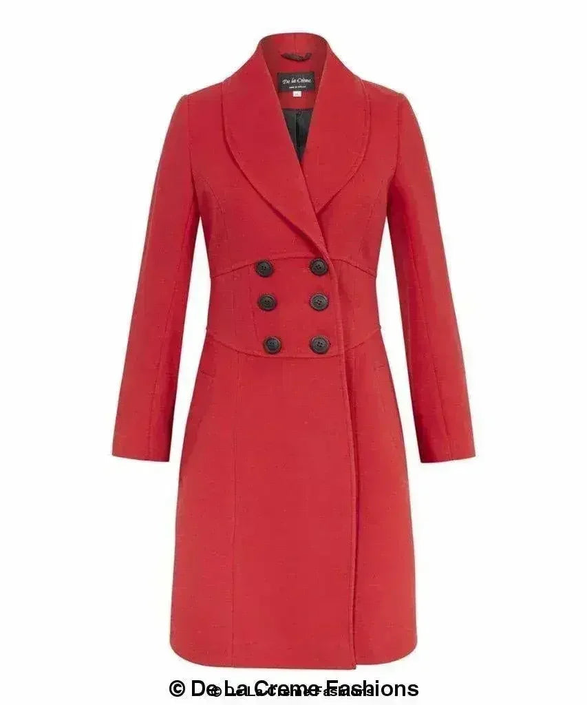 De La Crème - Manteau croisé femme coupe slim à col roulé