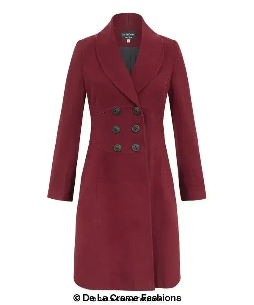 De La Crème - Manteau croisé femme coupe slim à col roulé