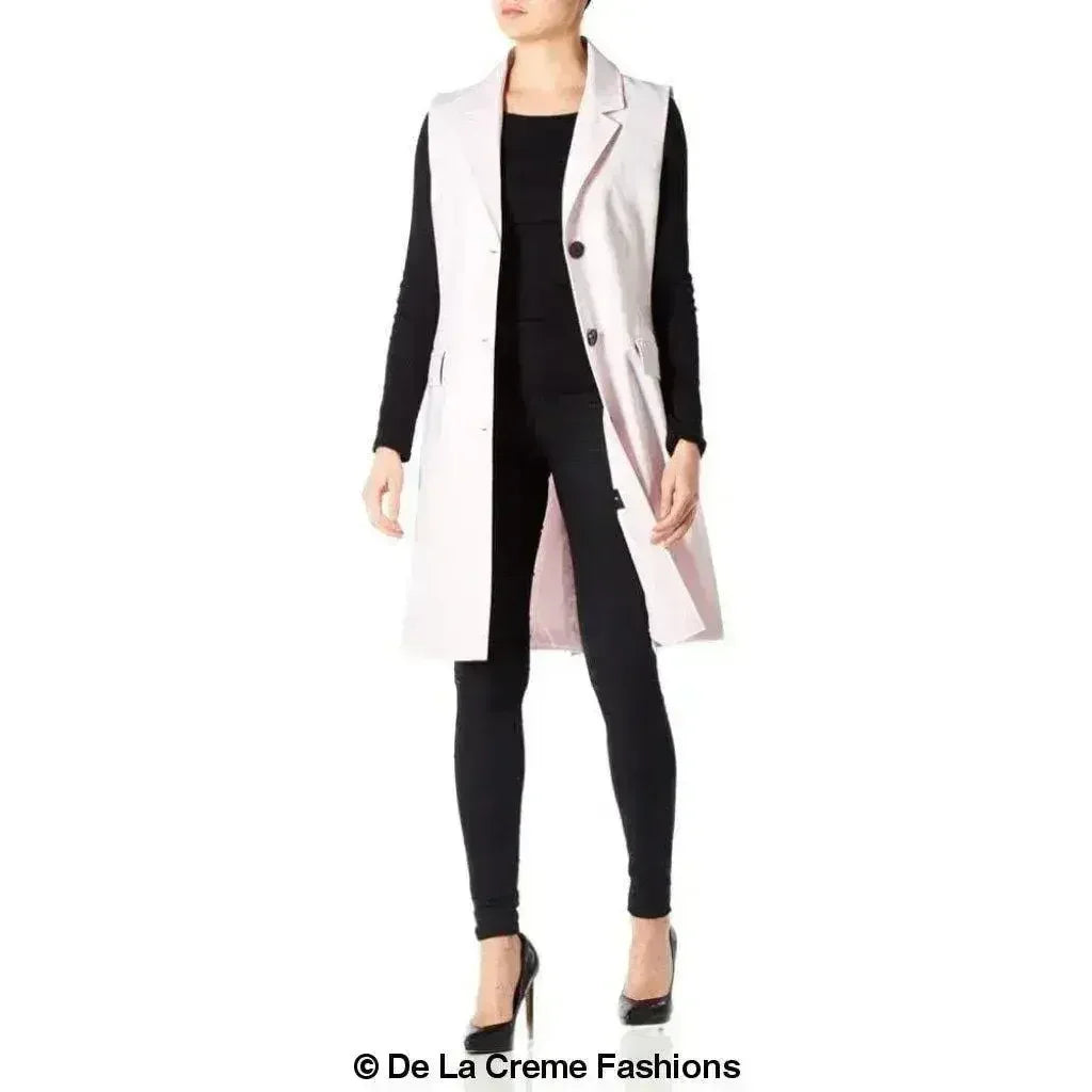 De La Creme - Veste sans manches mi-longue pour femme - Collection Printemps/Été