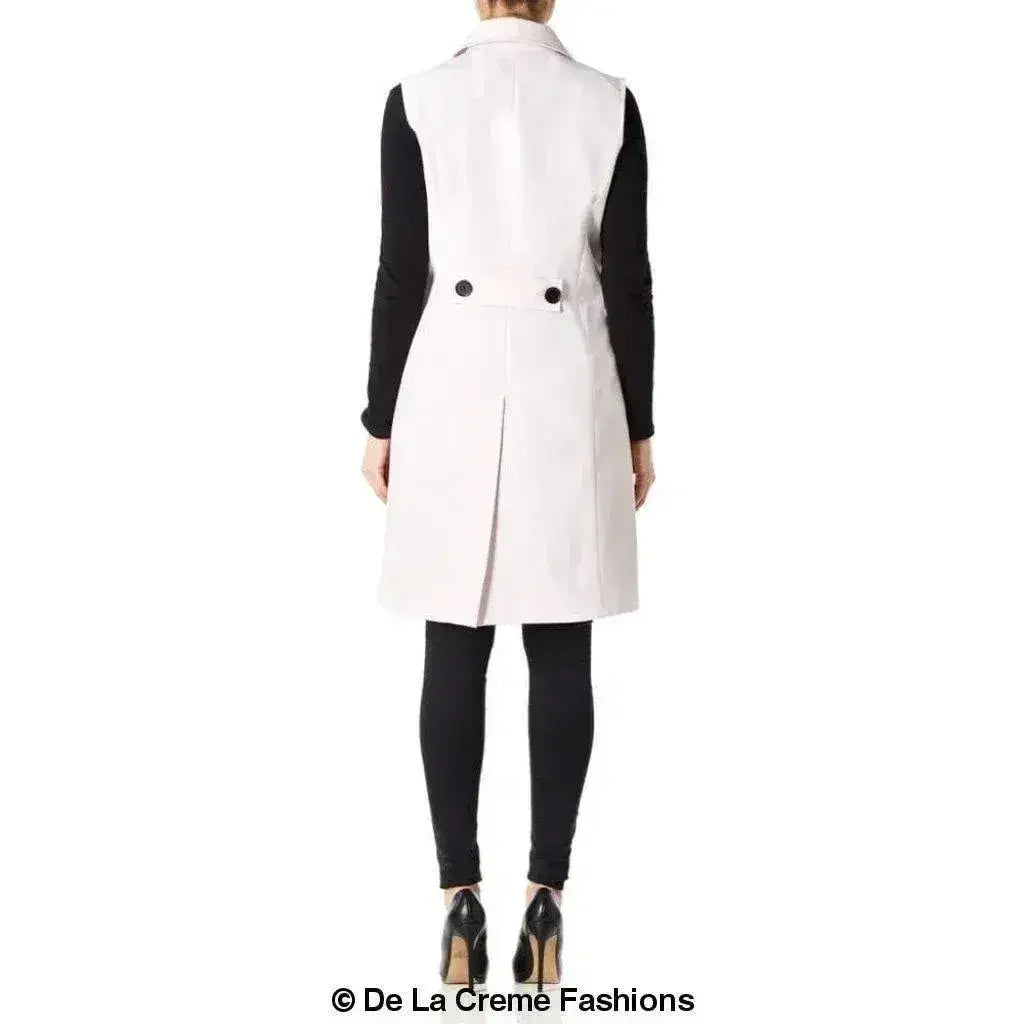De La Creme - Veste sans manches mi-longue pour femme - Collection Printemps/Été