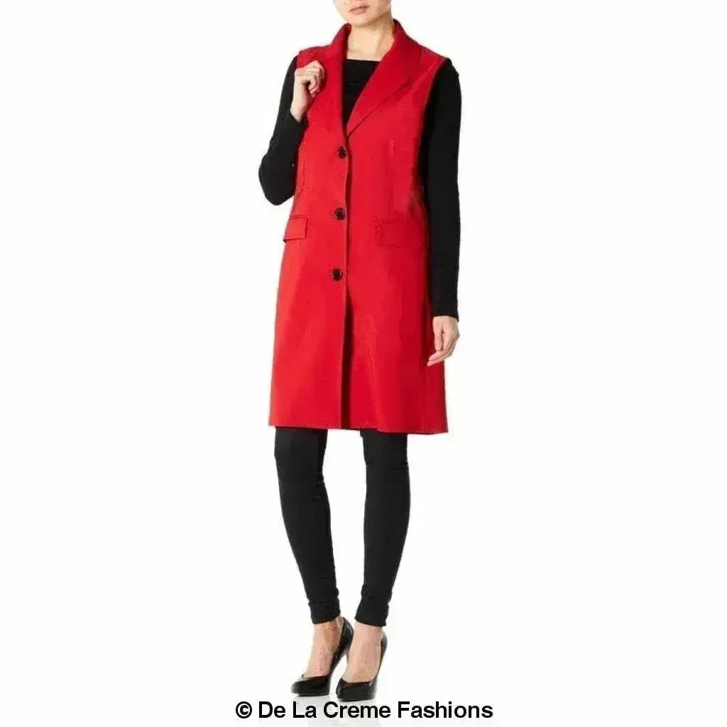 De La Creme - Veste sans manches mi-longue pour femme - Collection Printemps/Été