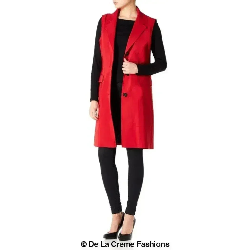 De La Creme - Veste sans manches mi-longue pour femme - Collection Printemps/Été