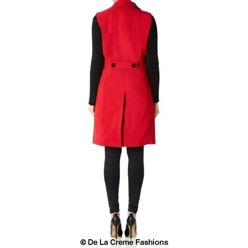 De La Creme - Veste sans manches mi-longue pour femme - Collection Printemps/Été