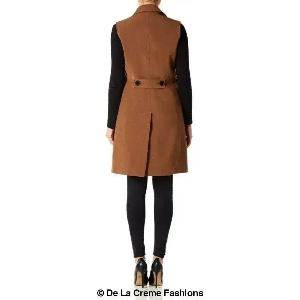 De La Creme - Veste sans manches mi-longue pour femme - Collection Printemps/Été