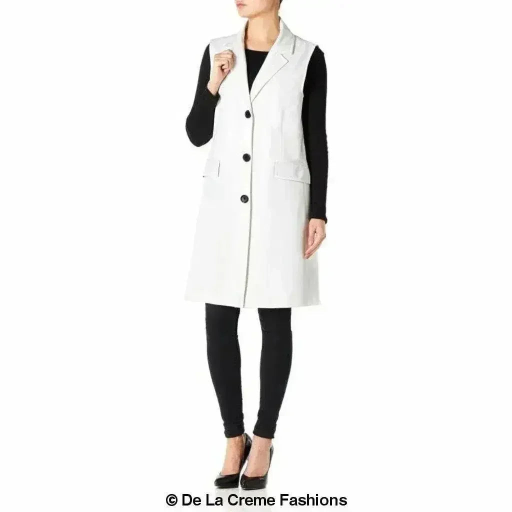 De La Creme - Veste sans manches mi-longue pour femme - Collection Printemps/Été