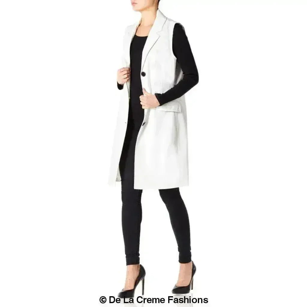 De La Creme - Veste sans manches mi-longue pour femme - Collection Printemps/Été
