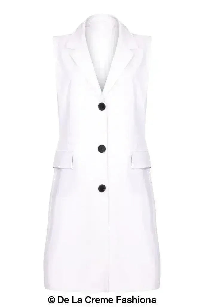 De La Creme - Veste sans manches mi-longue pour femme - Collection Printemps/Été