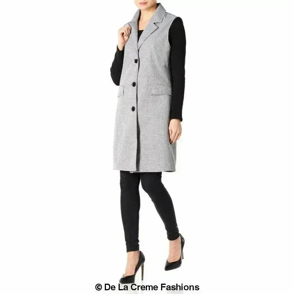 De La Creme - Veste sans manches mi-longue pour femme - Collection Printemps/Été