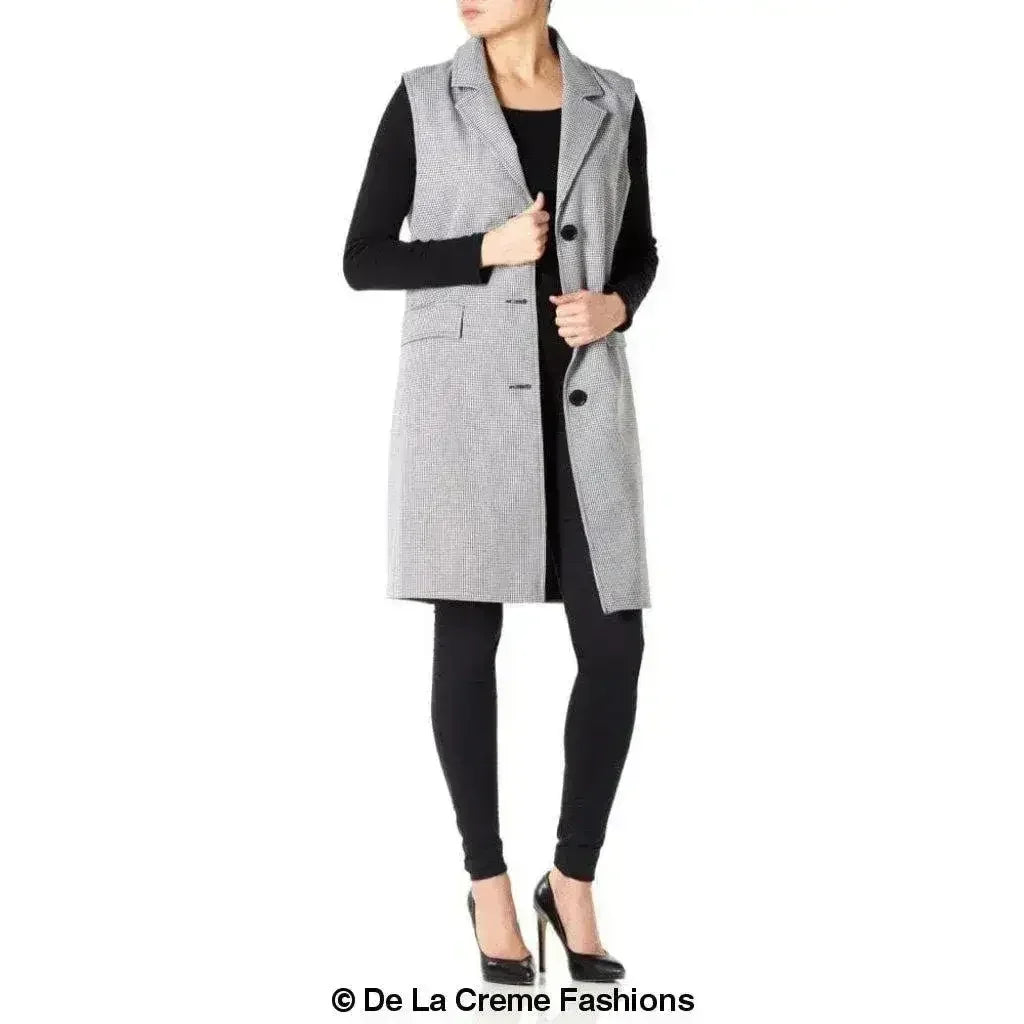 De La Creme - Veste sans manches mi-longue pour femme - Collection Printemps/Été