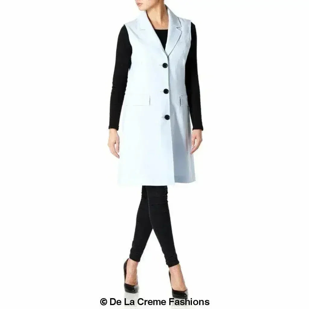 De La Creme - Veste sans manches mi-longue pour femme - Collection Printemps/Été