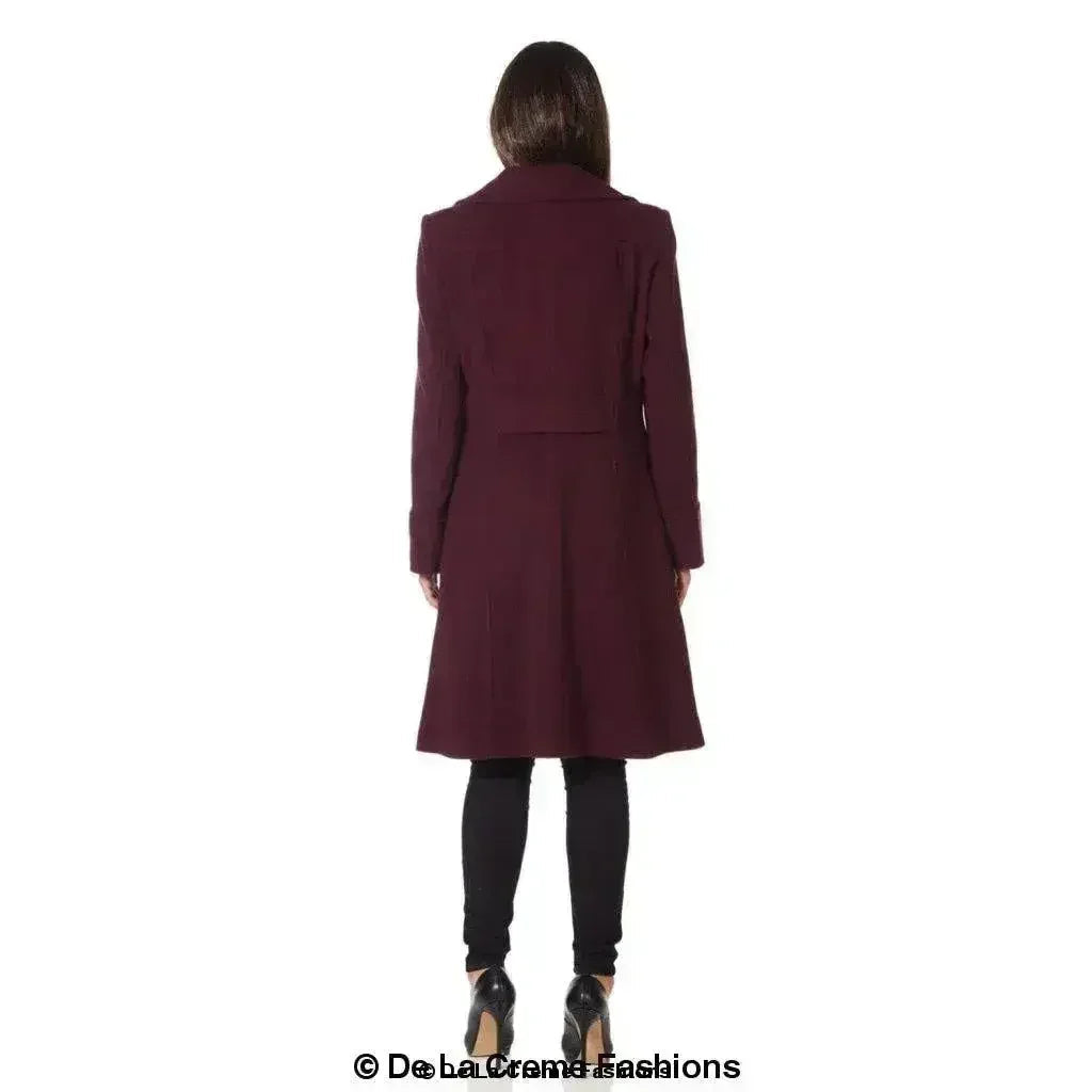 Manteau mi-long croisé en mélange de laine
