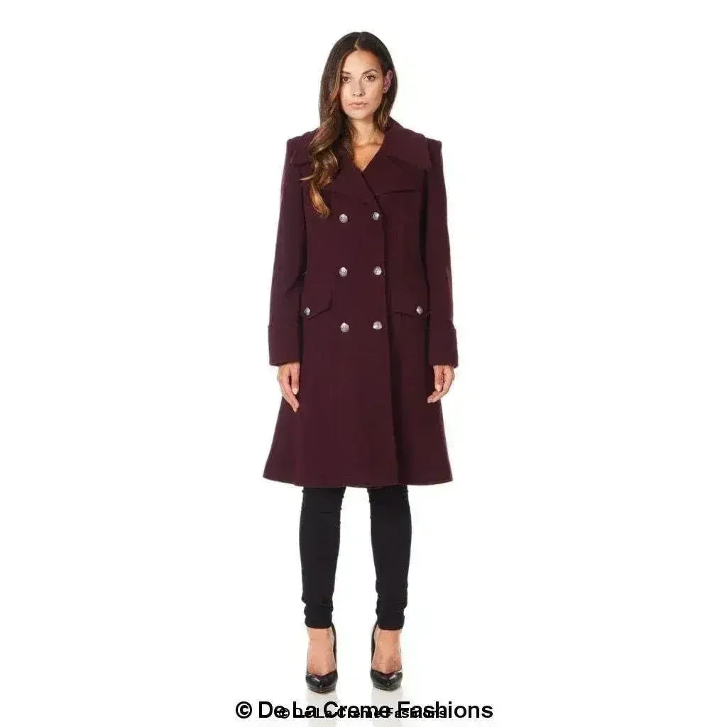 Manteau mi-long croisé en mélange de laine