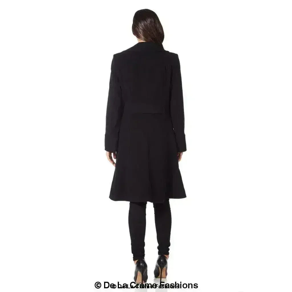 Manteau mi-long croisé en mélange de laine
