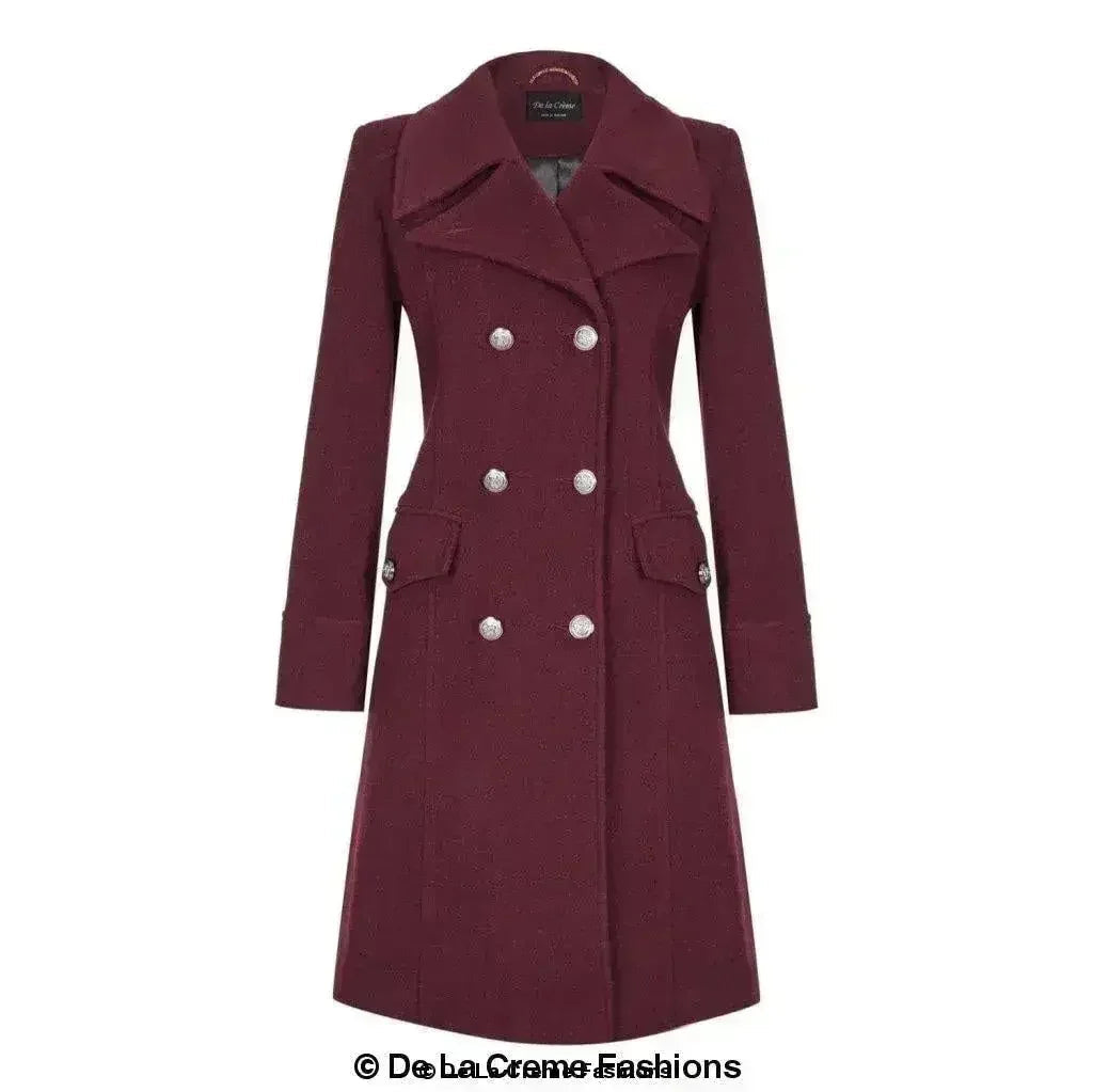 Manteau mi-long croisé en mélange de laine