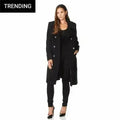 Manteau mi-long croisé en mélange de laine