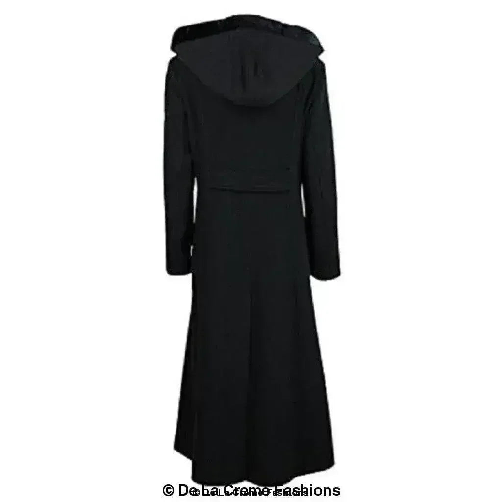 Manteau long à capuche avec bordure en fausse fourrure et mélange de laine