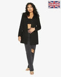 Manteau Covert De La Creme en mélange de laine mi-long pour femme