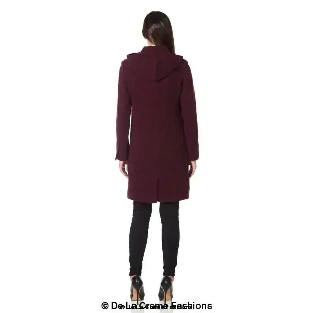 Manteau à Capuche en Mélange de Laine - Manteau d'Hiver Zippé | Femstylo