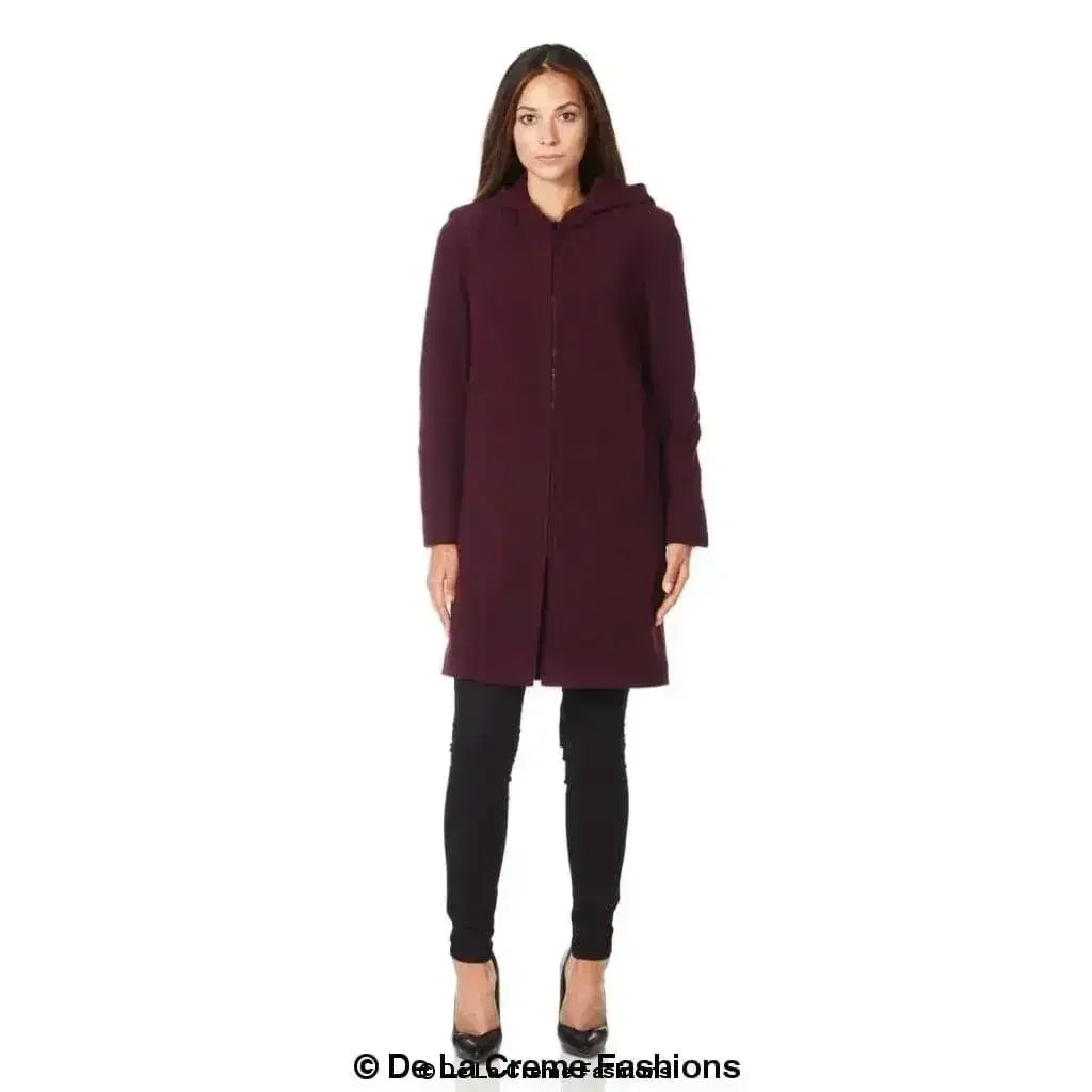 Manteau à Capuche en Mélange de Laine - Manteau d'Hiver Zippé | Femstylo