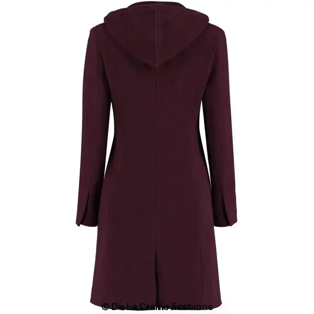 Manteau à Capuche en Mélange de Laine - Manteau d'Hiver Zippé | Femstylo