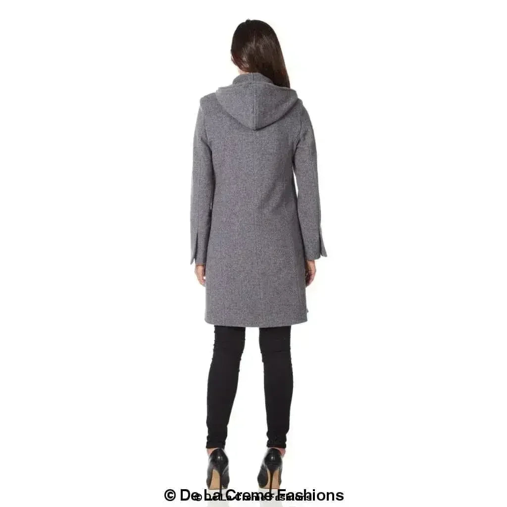 Manteau à Capuche en Mélange de Laine - Manteau d'Hiver Zippé | Femstylo